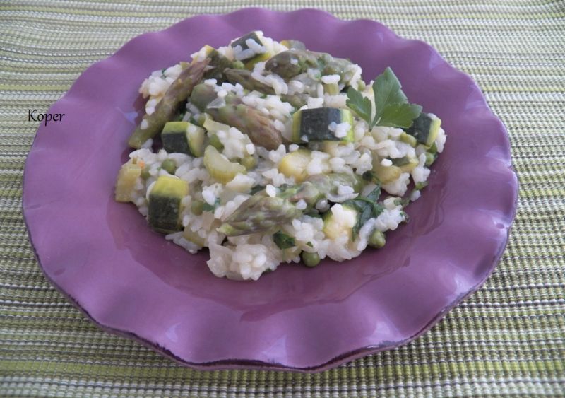 Zielone risotto ze szparagami i cukinią Zielone risotto ze szparagami i cukinią