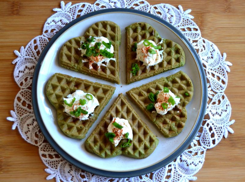 Zielone, wytrawne  gofry bezglutenowe