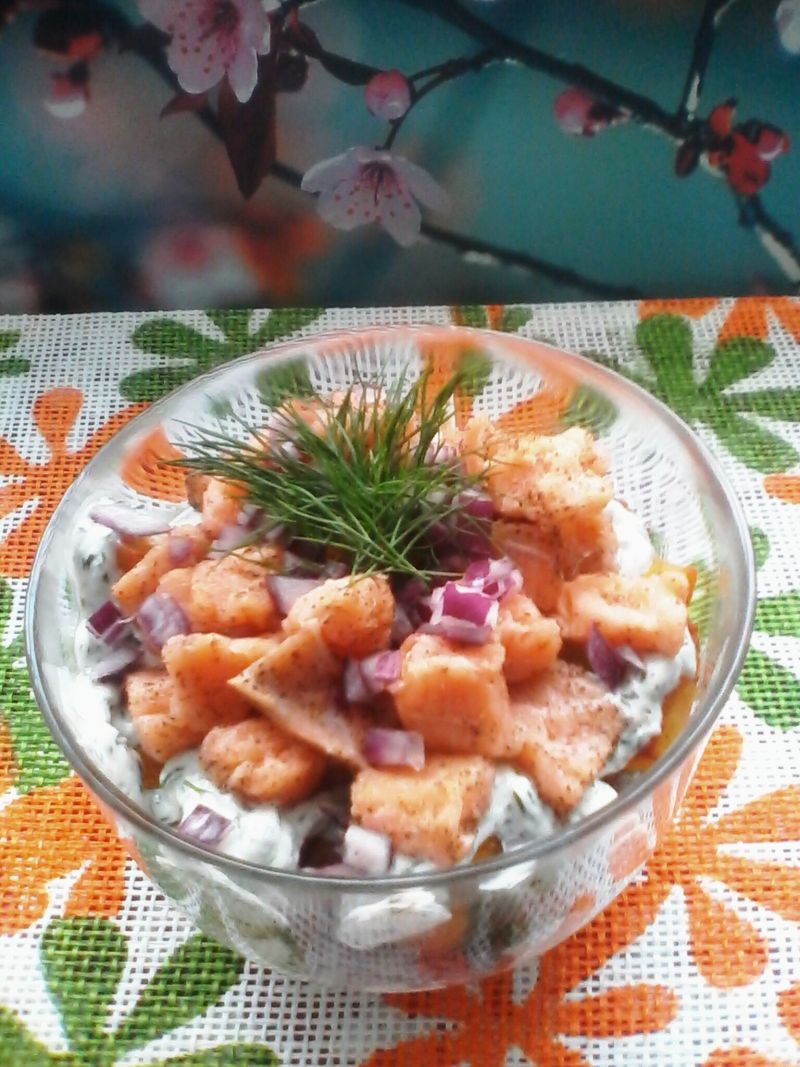 Ziemniaczana sałatka z łososiem Ziemniaczana sałatka z łososiem