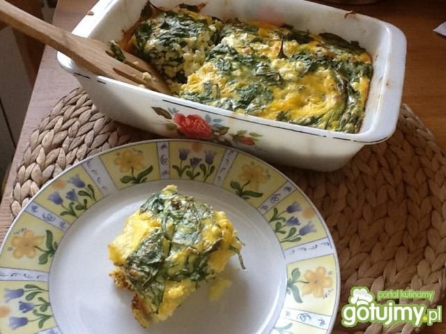 Ziemniaczany a'la omlet ze szpinakiem