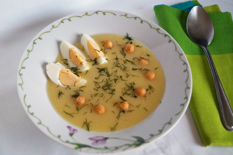 Ziemniaczany krem z chrzanem i jajkiem 