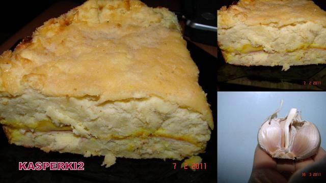 Ziemniaczany serowo-mięsny przekładaniec