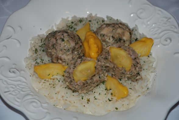 Ziołowe kulki z mięsa z patisonem Ziołowe kulki z mięsa z patisonem