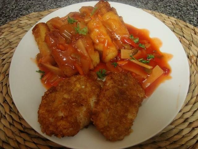 Złoty mintaj z sosem słodko-kwaśnym