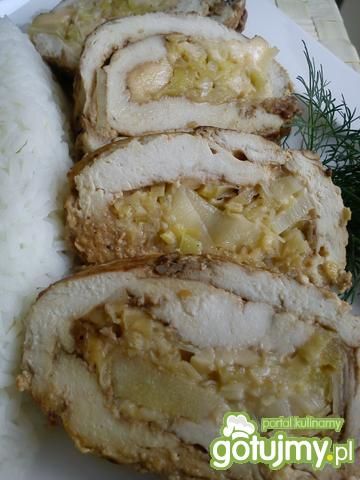 Zrazy drobiowe nadziewane porami