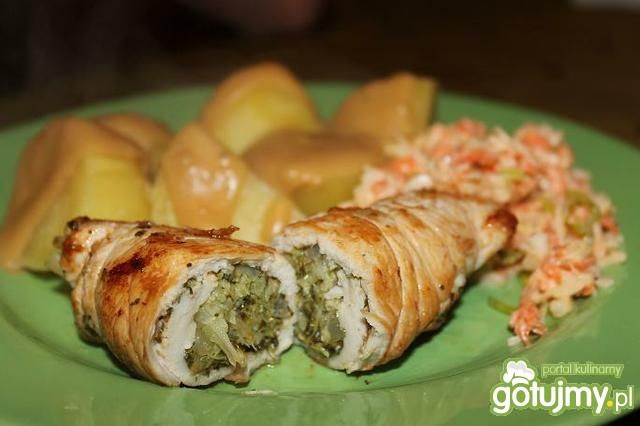 Zrazy drobiowe z farszem brokułowym Zrazy drobiowe z farszem brokułowym