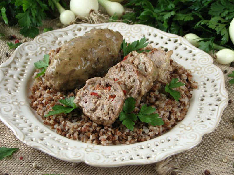 Zrazy z karkówki z mięsem mielonym