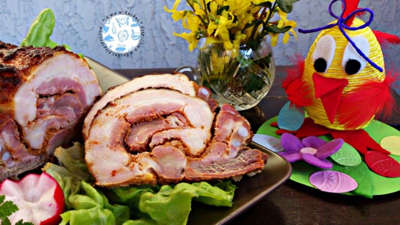 Zrolowany boczek pieczony