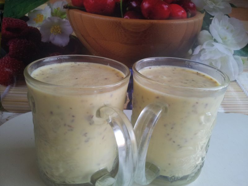 zsiadłe mleko z dynią i siemieniem lnianym