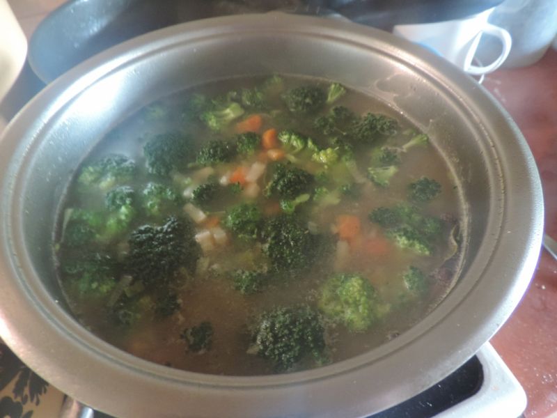 Zupa brokułowo-porowa z ryżem