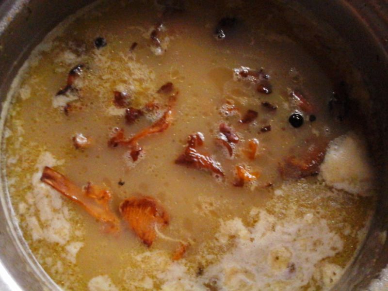 Zupa grzybowa z kurkami i kaszą
