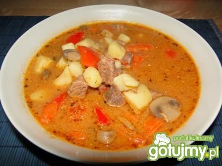 Zupa gulaszowa z suszonymi grzybami