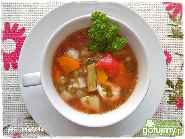 Zupa jarzynowa na indyczym skrzydełku