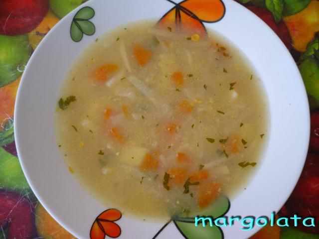 Zupa kalarepowa z kukurydzą. Zupa kalarepowa z kukurydzą.