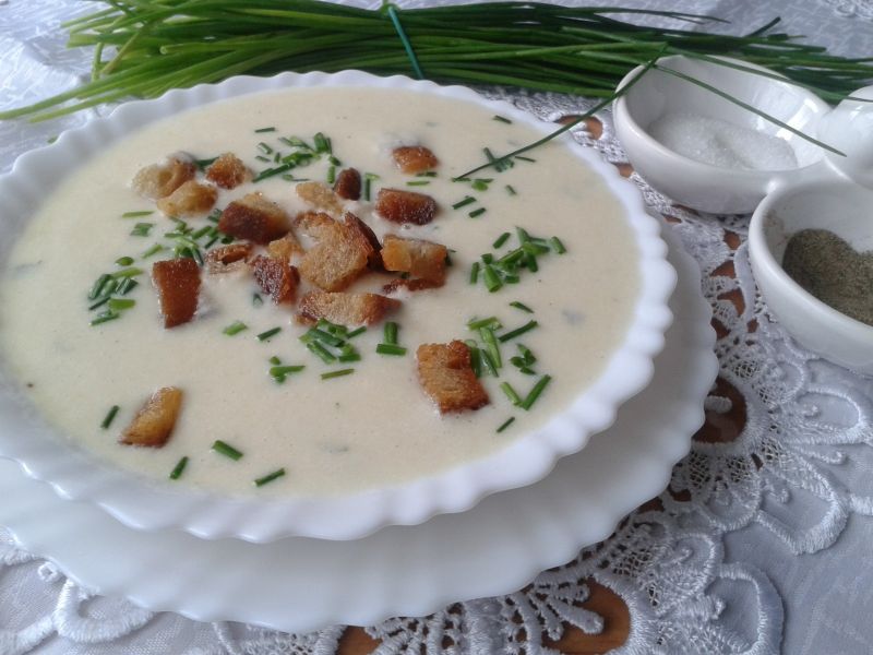 Zupa krem porowo - serowa