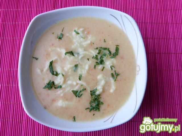 Zupa krem warzywna z lanymi kluseczkami