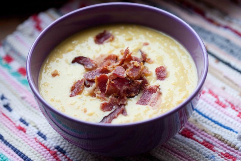 Zupa krem z kukurydzy z chrupiącym boczkiem