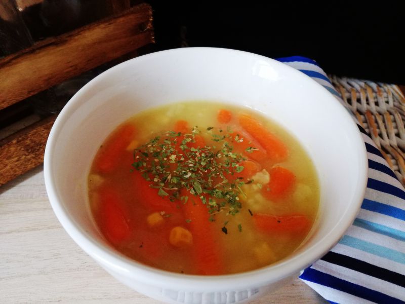 Zupa kukurydziano marchewkowa z ryżem Zupa kukurydziano marchewkowa z ryżem