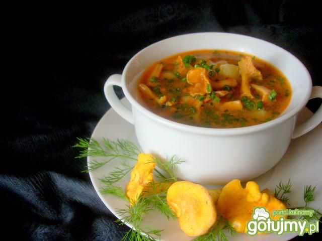 Zupa marchwiowa z kurkami 