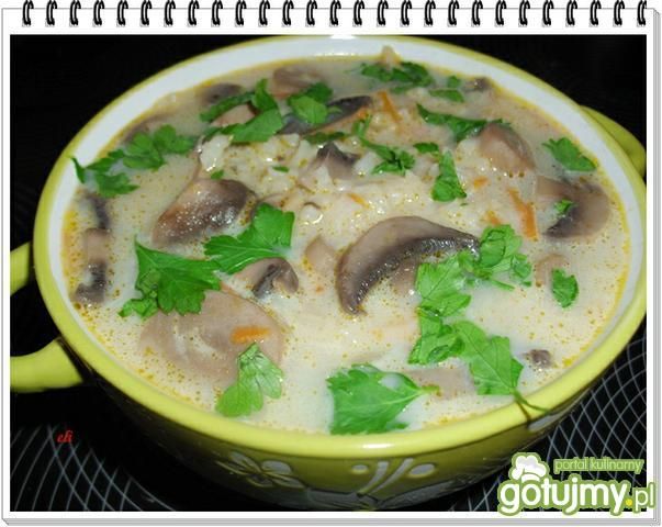 Zupa pieczarkowa Eli z ryżem