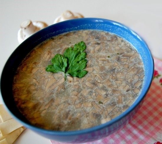 Zupa pieczarkowa z soczewicą