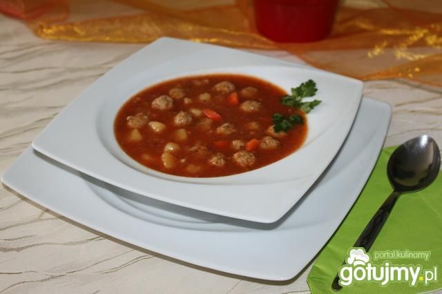 Zupa pomidorowa z kuleczkami mięsnymi 4
