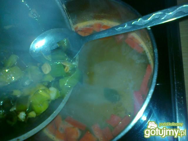 Zupa porowa z papryką i pomidorami