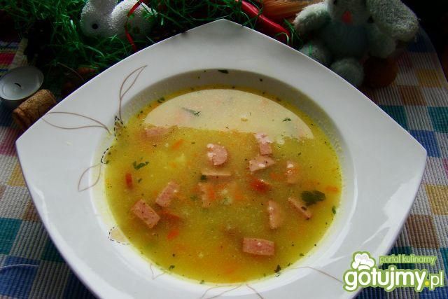 Zupa porowa z parówką 