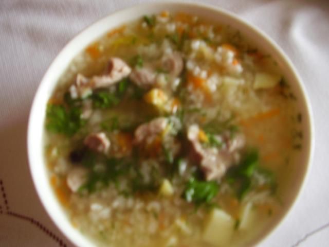 Zupa ryżowa na żołądkach drobiowych