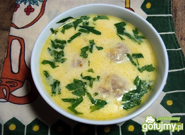 Zupa serowa z mięsem (pulpetami) 