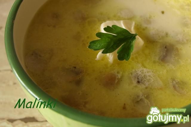 Zupa serowa z ryżem i pieczarkami