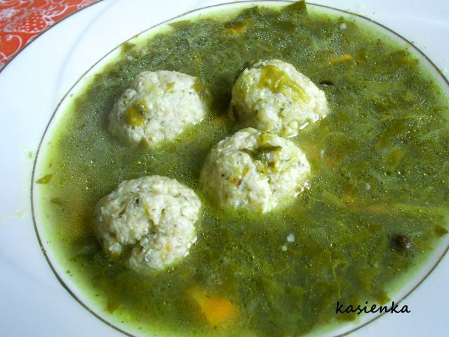 Zupa szczawiowa z klopsikami ze szczupaka Zupa szczawiowa z klopsikami ze szczupaka