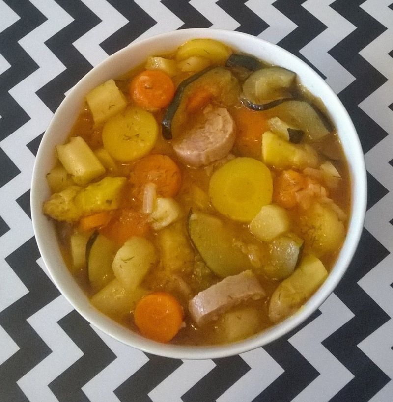 Zupa szparagowo - cukiniowa z białą kiełbaską