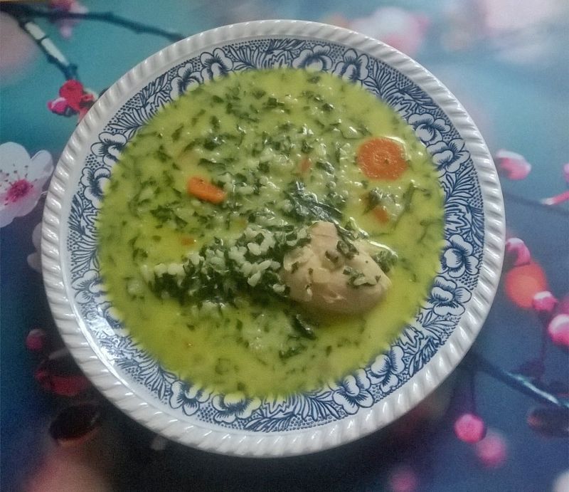 Zupa szpinakowa z ryżem Zupa szpinakowa z ryżem