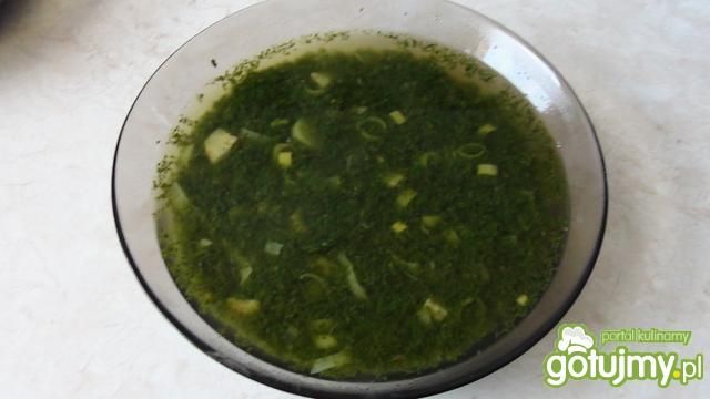 Zupa szpinakown z porem .