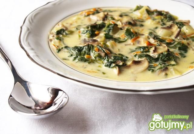 Zupa szpinakowo - pieczarkowa  Zupa szpinakowo - pieczarkowa