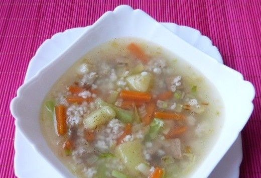Zupa warzywna z kaszą na podrobach Zupa warzywna z kaszą na podrobach