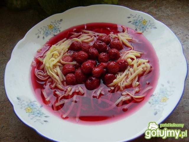 Zupa wiśniowa z makaronem