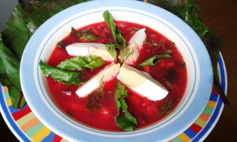 Zupa z botwinki z jajkiem