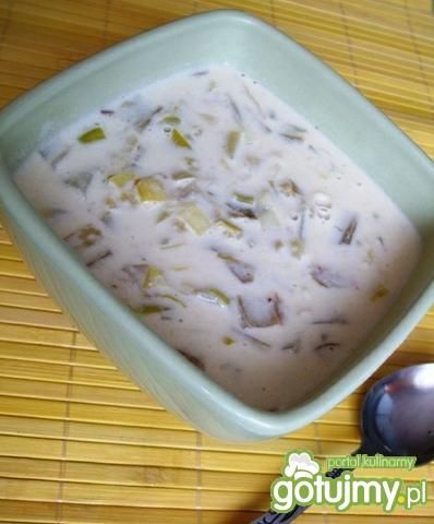 Zupa z cykorią, porem, drobnym makaronem Zupa z cykorią, porem, drobnym makaronem