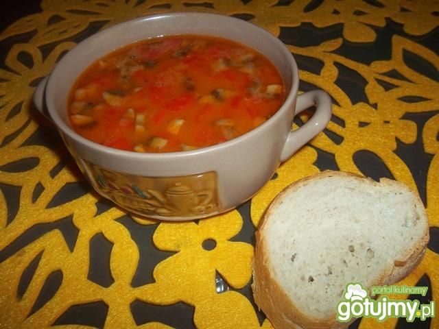 Zupa z kawałkami kurczaka