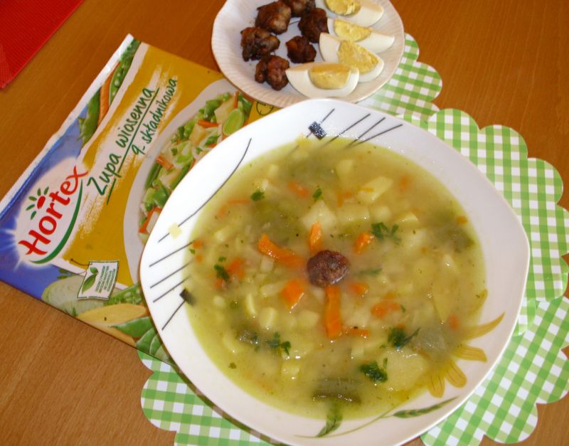 Zupa z klopsikami w wiosennym wydaniu  Zupa z klopsikami w wiosennym wydaniu