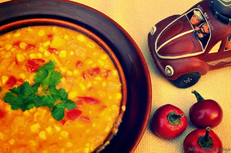 Zupa z kukurydzy i dyni oraz mleczka kokosowego 