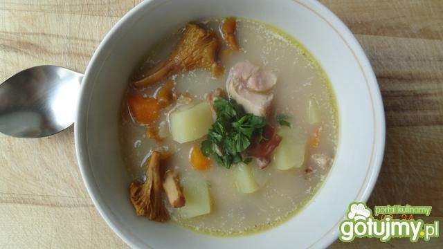 Zupa z kurkami i kęskami piwnymi