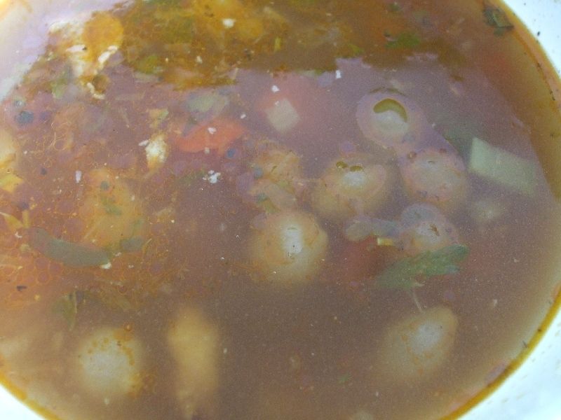 Zupa z mięsem i szalotką