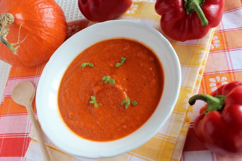 Zupa z pieczonej papryki i dyni Zupa z pieczonej papryki i dyni