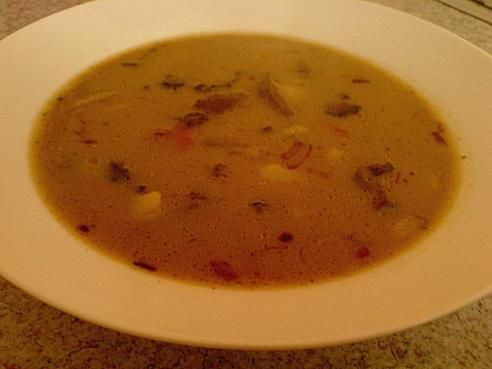 Zupa z suszonych grzybów.