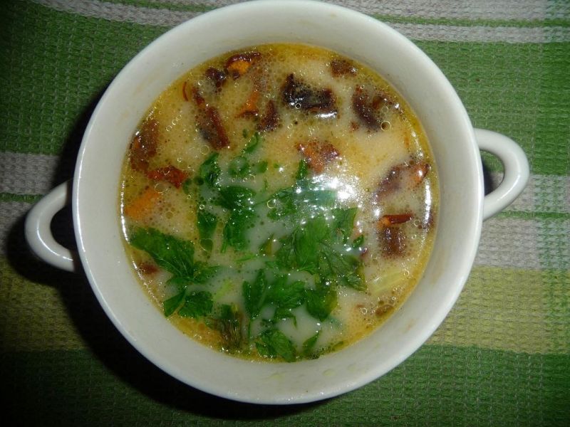 Zupa z suszonymi grzybami