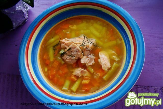 Zupka warzywna na pstrągu 