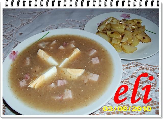 Żur Eli z bratkartoflami